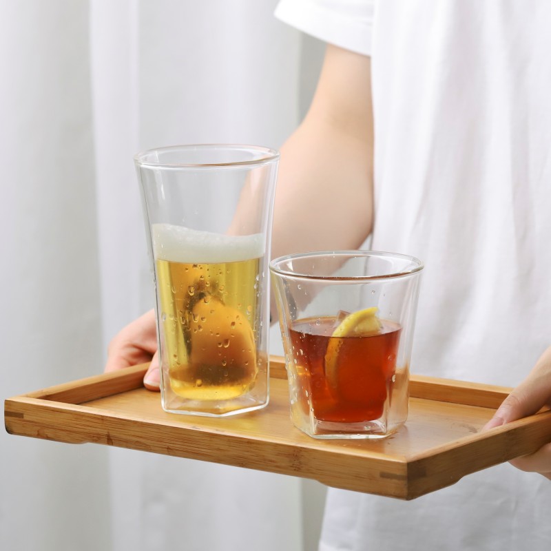 Double wall Glass Cup for juice