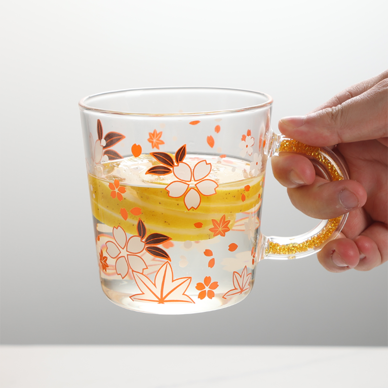 Floral Glass cup