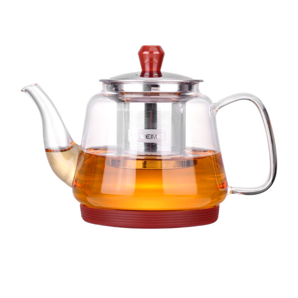 Stainless Steel Filter Glass Teapot