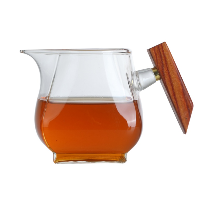 Glass Tea Cup With Wooden Handle